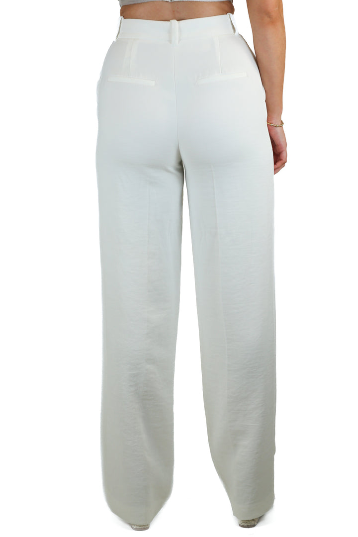 Zara White High Waist Wide Leg Trousers NWT (XS; Retal $50)