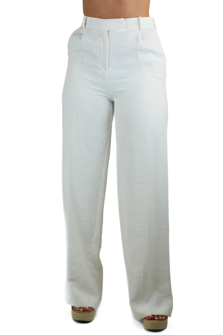 Zara White High Waist Wide Leg Trousers NWT (XS; Retal $50)