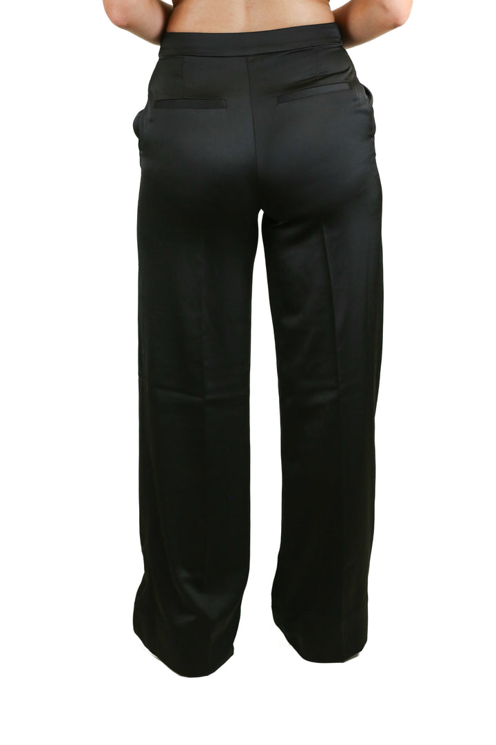H&M Black Satin High Waist Wide Leg Pants (4)