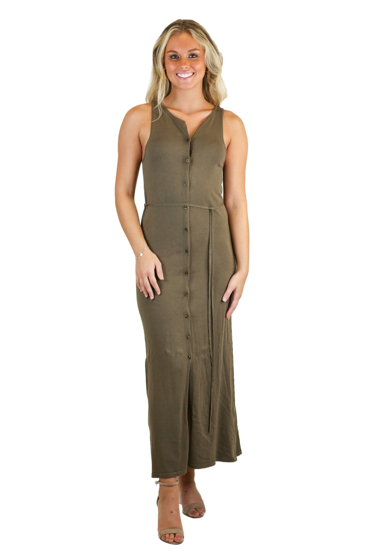 Zara Brown Button Knit Maxi Dress NWT (S; Retail $48)