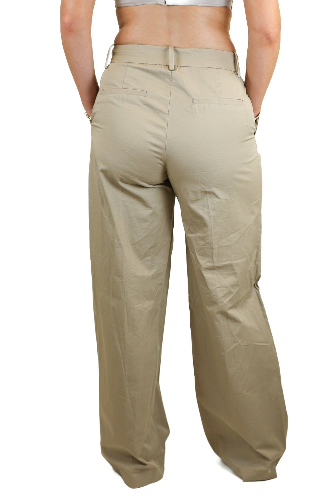 H&M Khaki High Waist Wide Leg Pants NWT (4)
