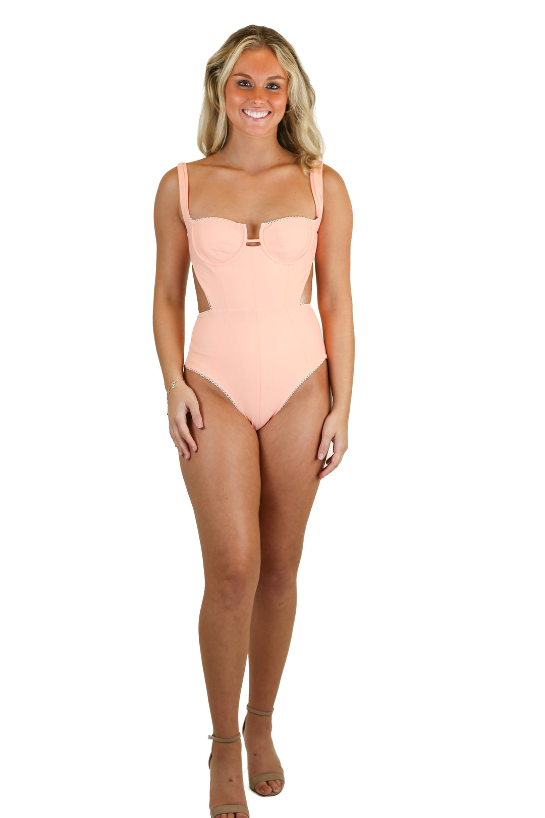 Tularosa Bright Coral One-piece Swimsuit NWT (XS)