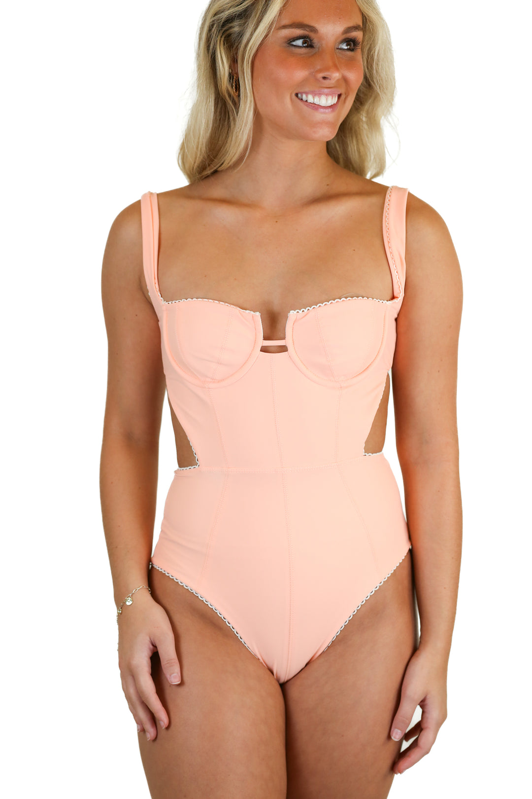 Tularosa Bright Coral One-piece Swimsuit NWT (XS)