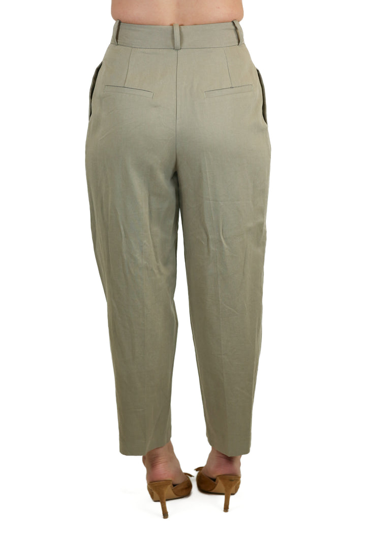Zara Sage High Waist Cropped Leg Pants (XS; Retail $50)