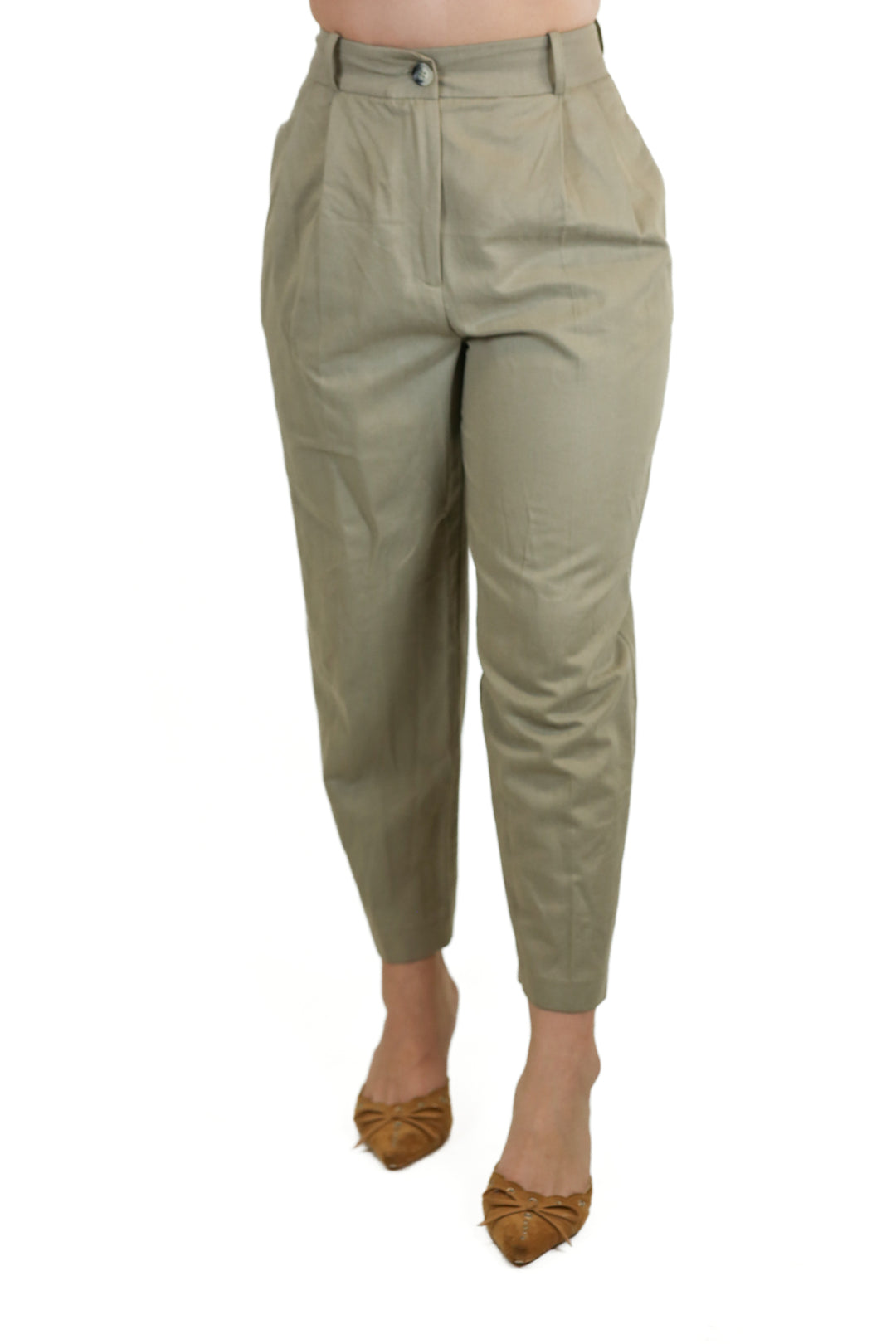 Zara Sage High Waist Cropped Leg Pants (XS; Retail $50)