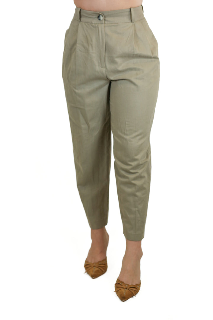 Zara Sage High Waist Cropped Leg Pants (XS; Retail $50)