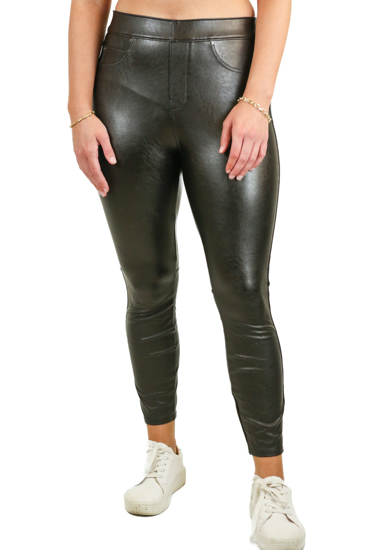 Spanx Black Faux Leather Skinny Pants (S; retail $98)