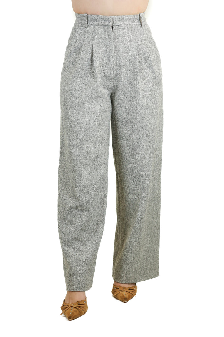 H&M Gray Melange High Waist Wide Leg Pants (2)