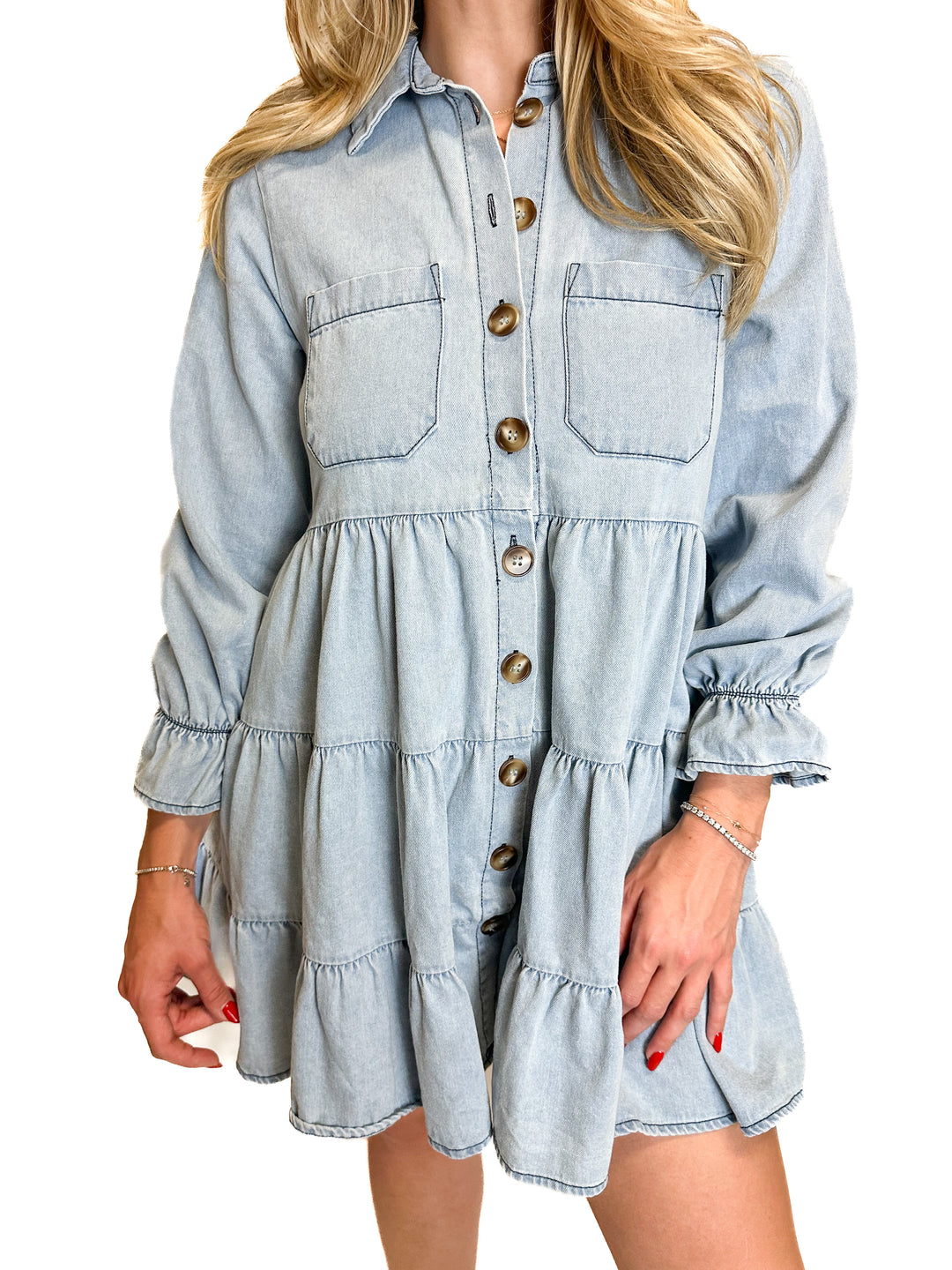 Petal & Pup Chambray Mini Dress (2)