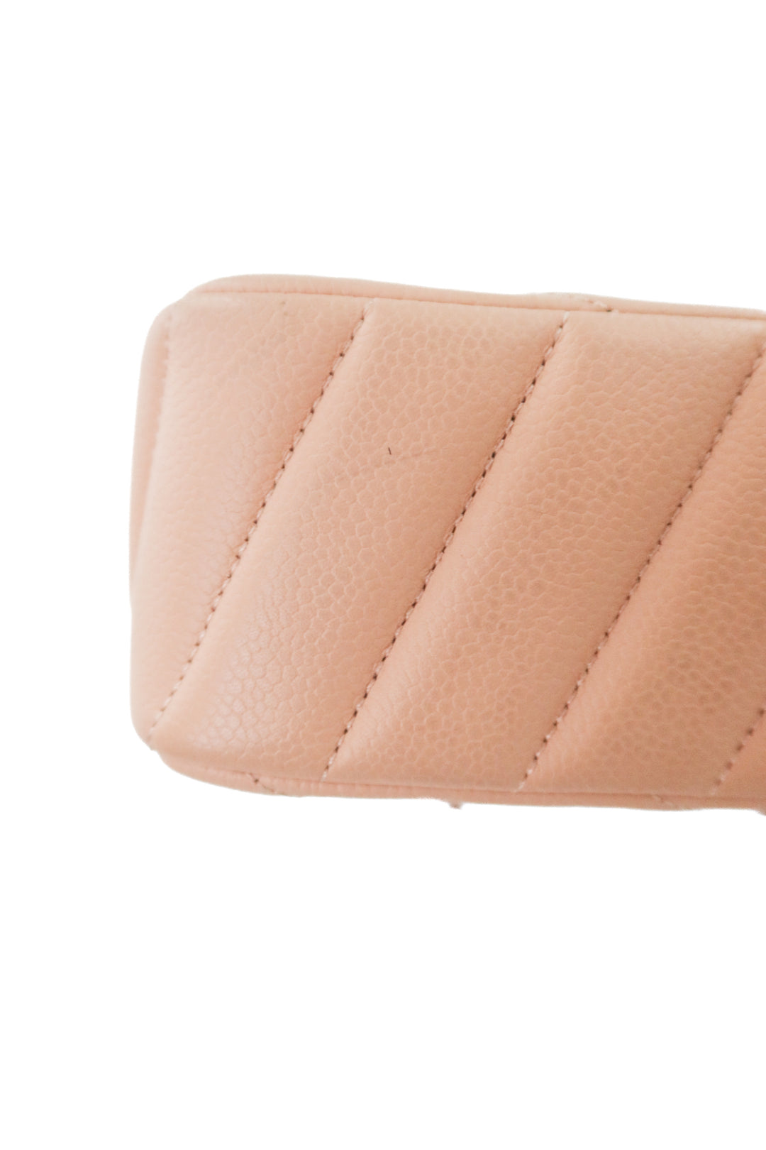Chanel Chevron Nude Caviar Leather Single Flap (est. retail $10,400)
