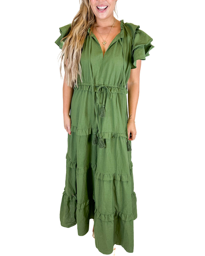 Aura Green Maxi Dress NWT (L)