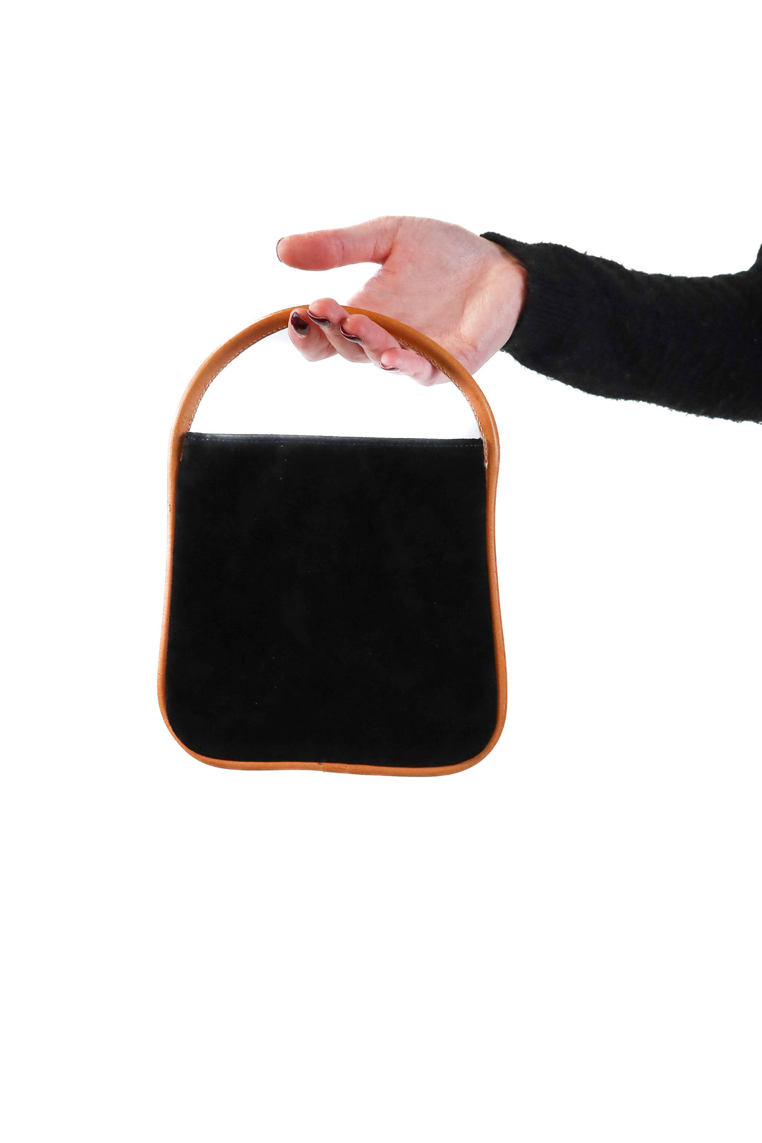 Nina ricci black felt mini bag