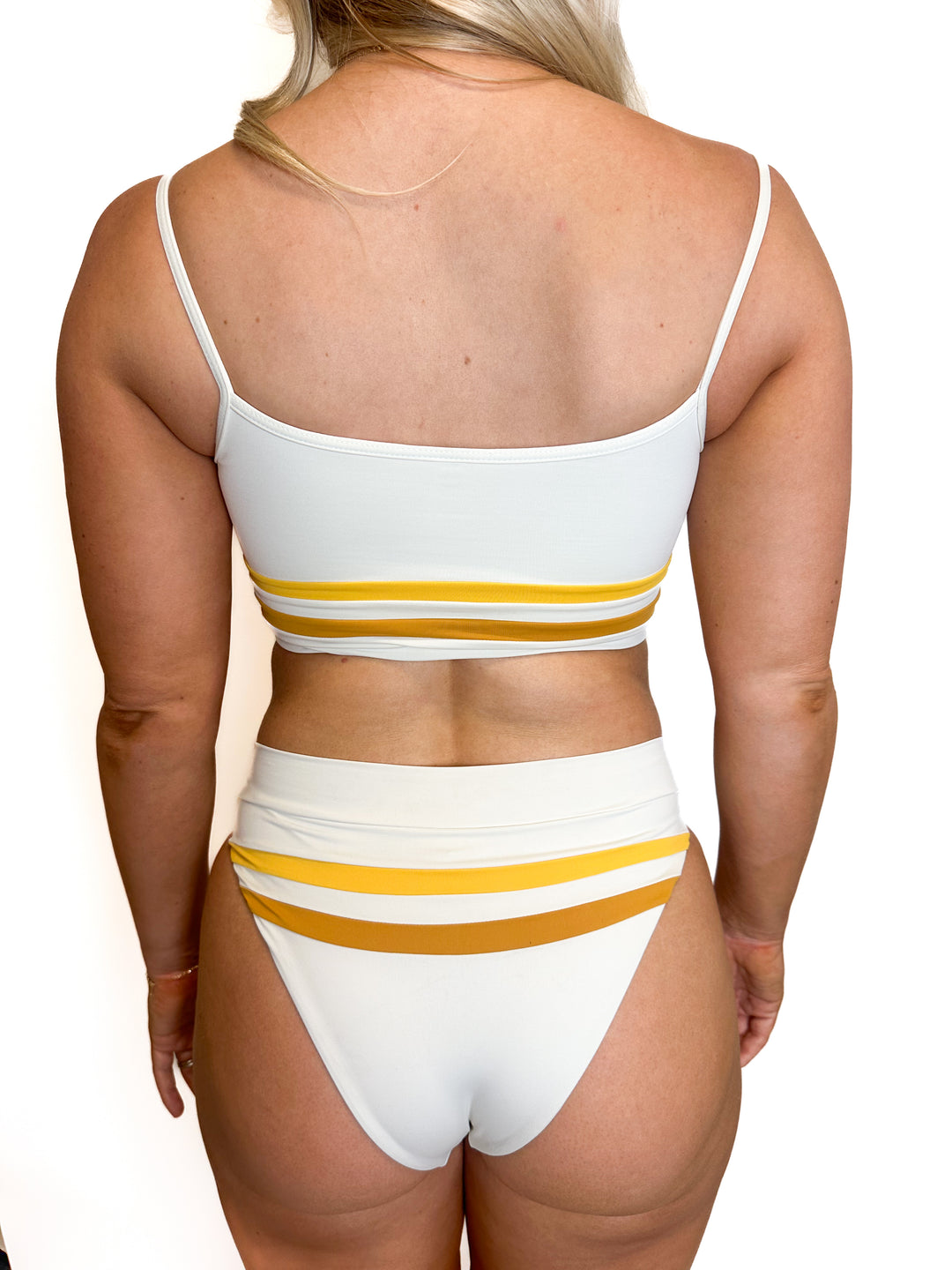 L*SPACE Cream Striped Bikini (S)