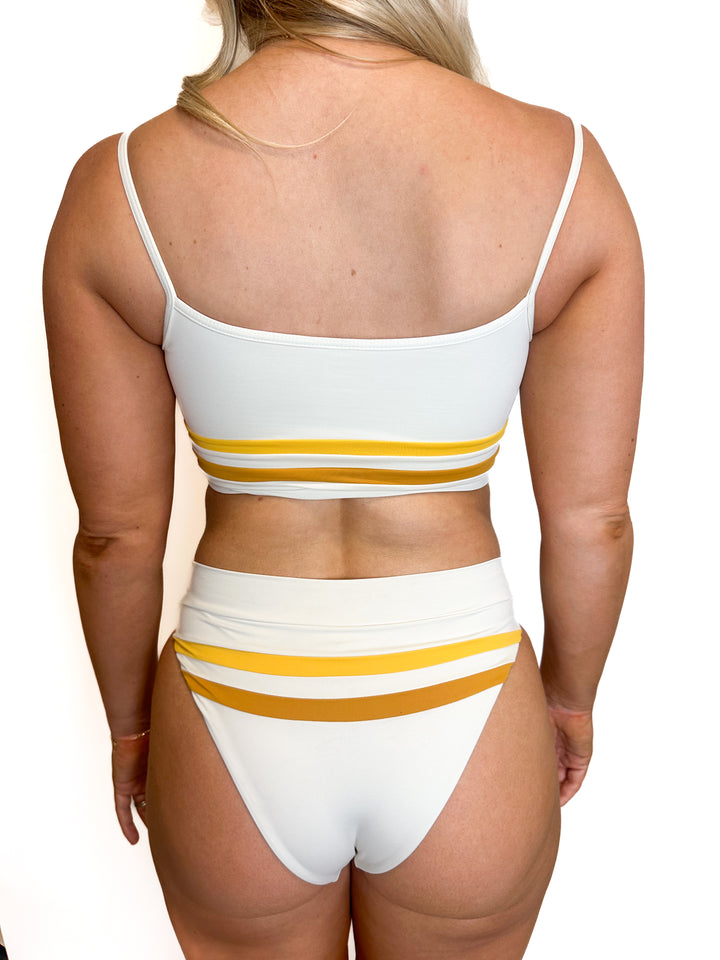 L*SPACE Cream Striped Bikini (S)