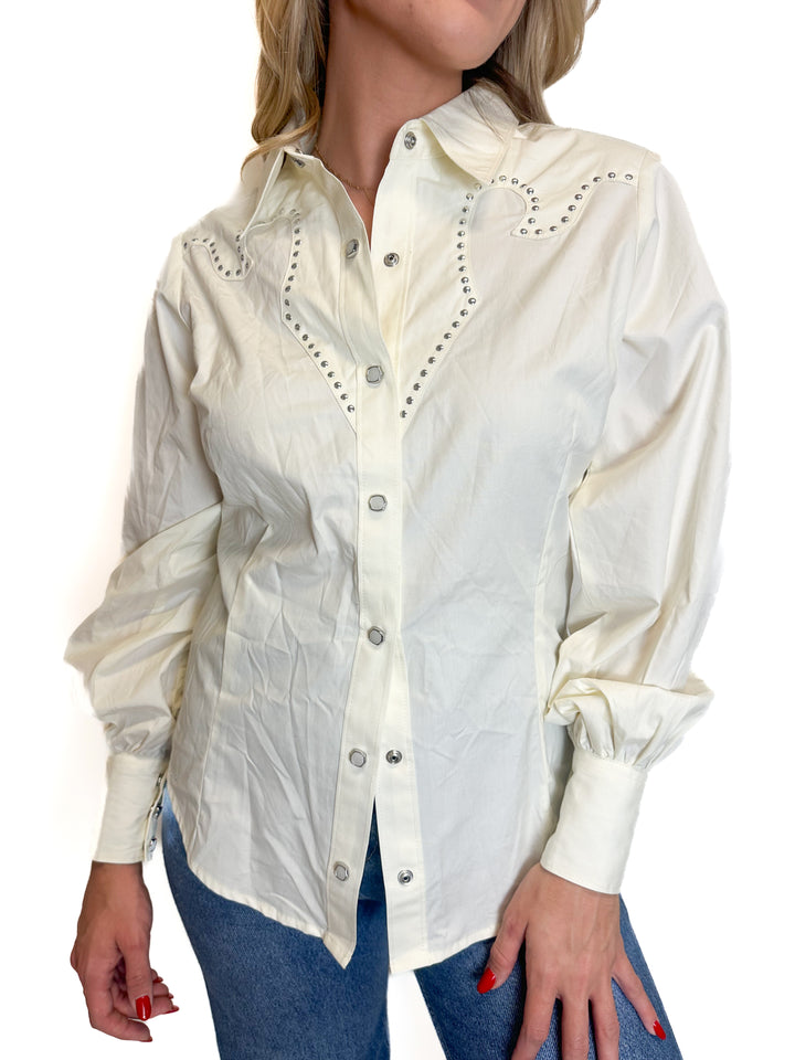 Wrangler x Kendra Scott Button-Down Western Shirt NWT (S; retail $109)