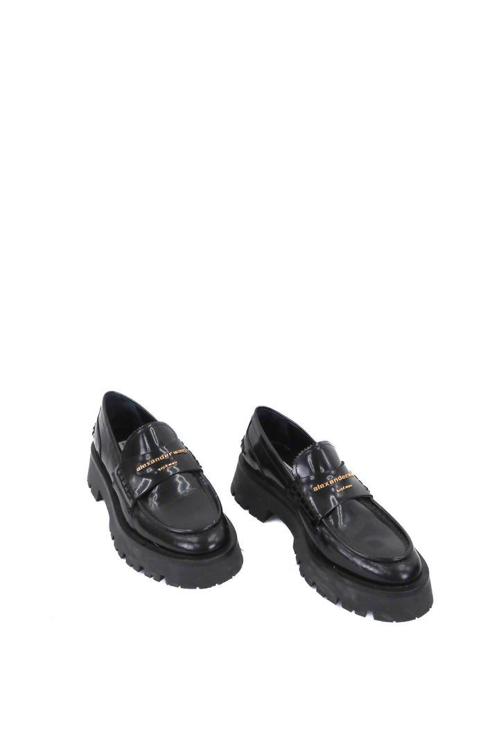 alexander wang black platform loafers (37/ US7; retail $1,182)