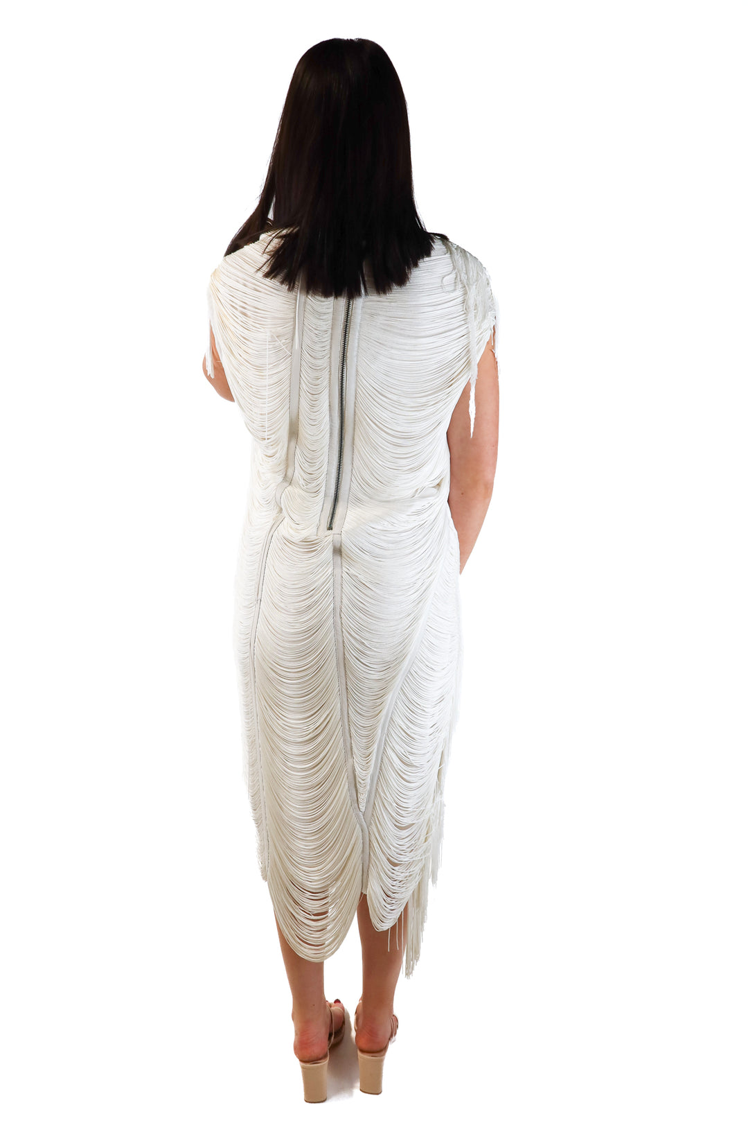 Haute Hippie Cream Fringe & Leather Dress (S; retail $1,100)