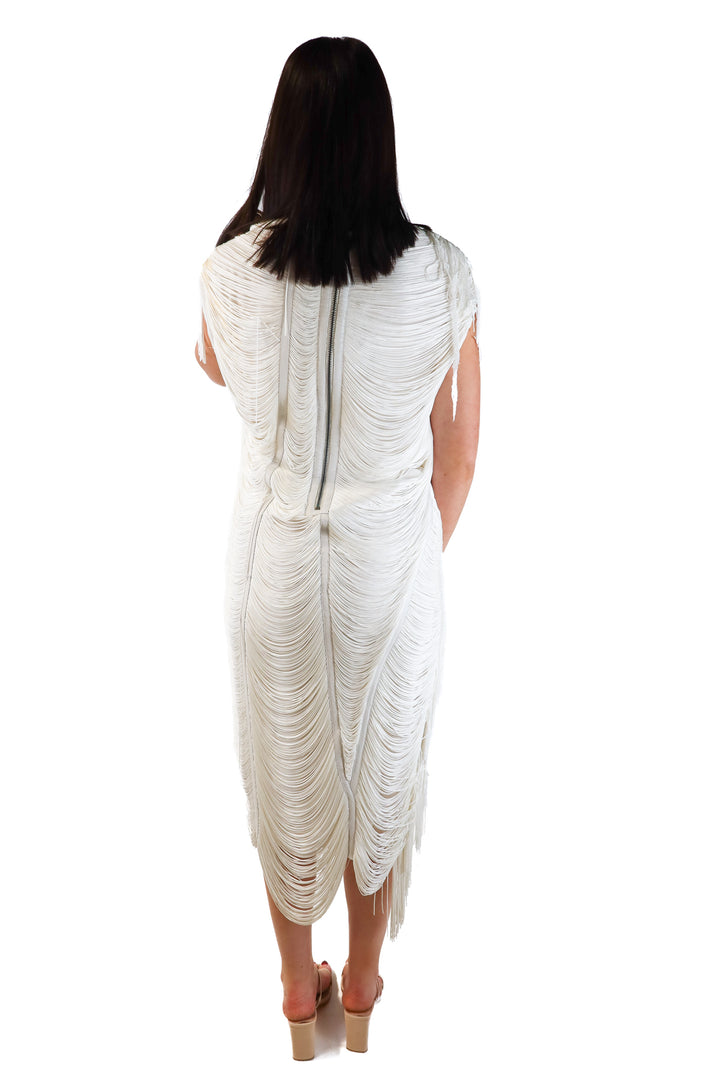 Haute Hippie Cream Fringe & Leather Dress (S; retail $1,100)