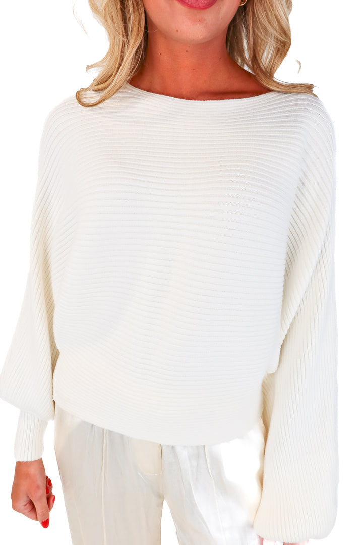 lovers and friends ivory dolman sleeve sweater (m; retail $158)