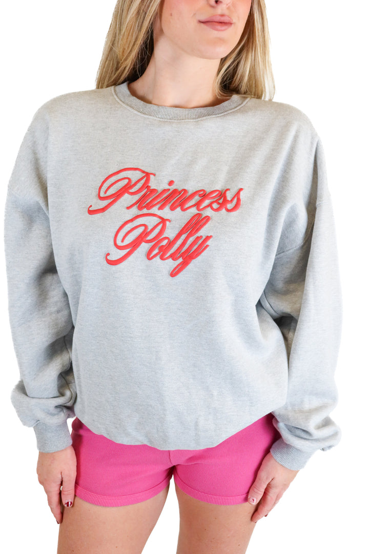 princess polly oversized grey crewneck (s)