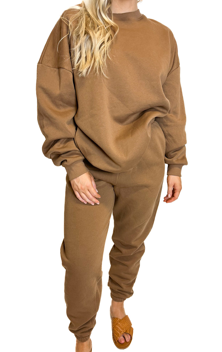 Nuuds Brown Sweatshirt and Pants Set (S)