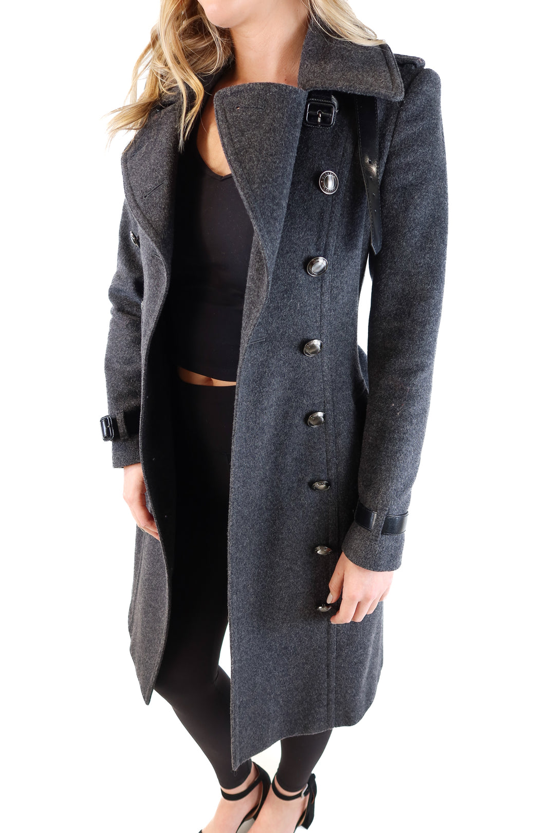 Burberry Wool Coat With Leather Trim (4; retail $3,000+)*