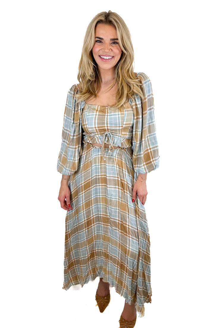 Show Me Your Mumu Plaid Top and Skirt Set (XS)