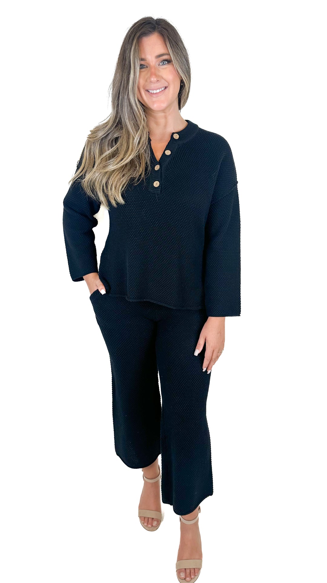 Heyson Sweater Matching Long Sleeve Top And Elastic Waisted Pants NWT (S)