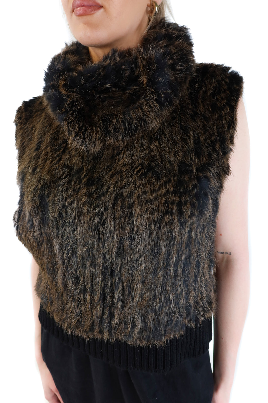 Love Token Rabbit Fur Pullover NWT (S; retail $218)