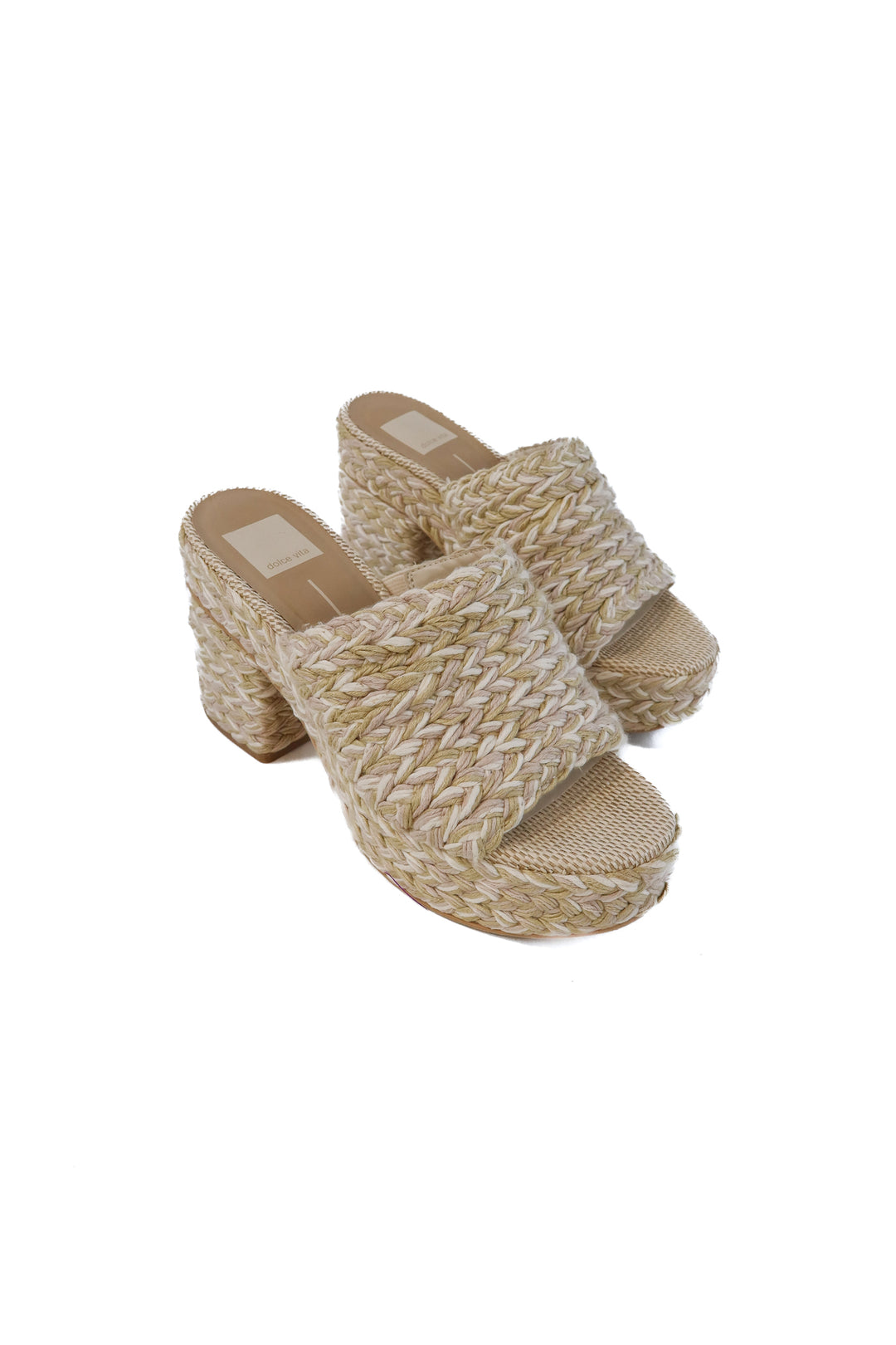 Dolce vita woven platform sandals (7; retail $159)