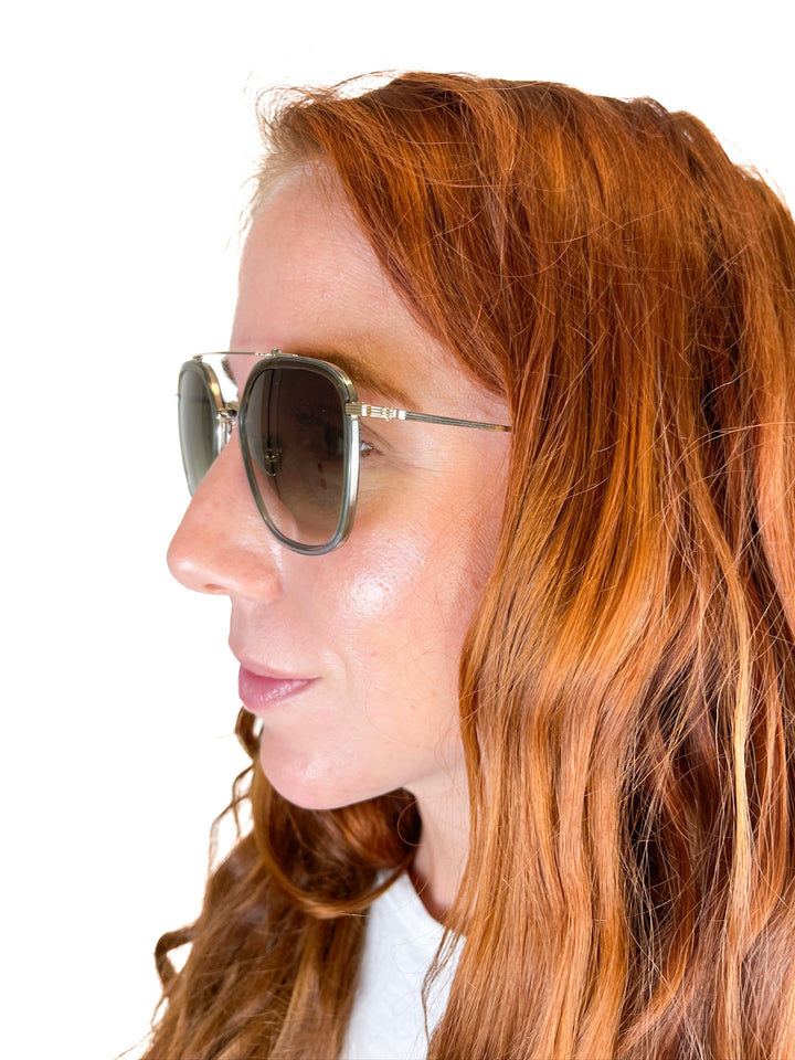 Krewe Gray and Metal Sunglasses