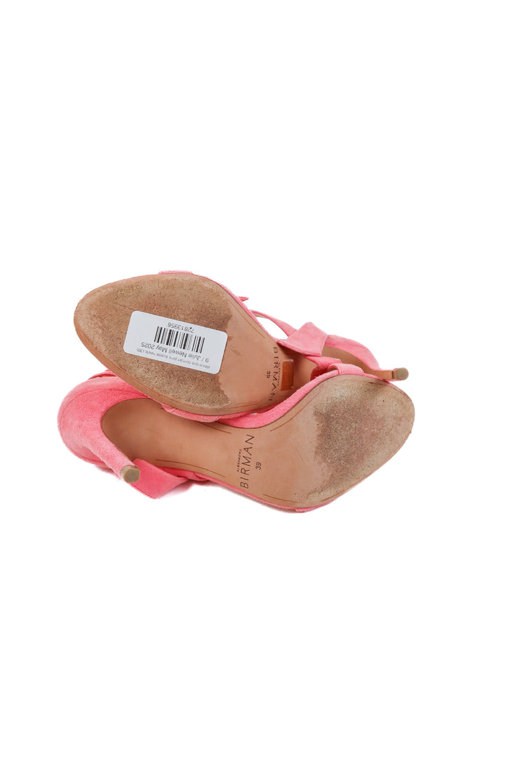 alexandre birman pink suede heels (39; retail $595)