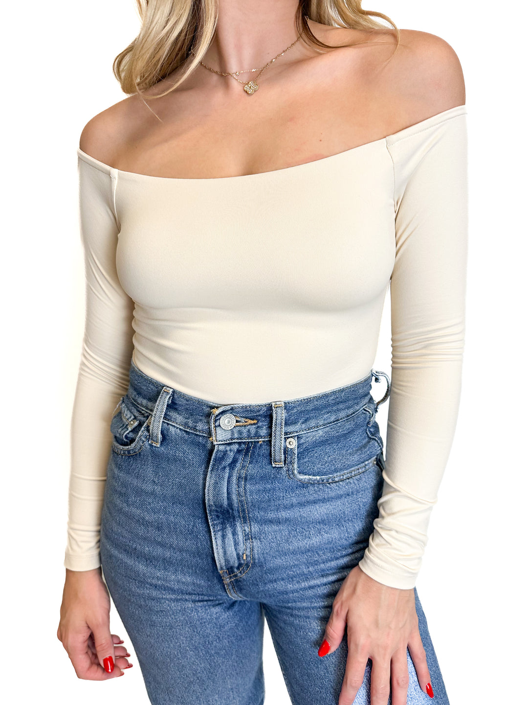 Nuuds Scoop Neck Nude Bodysuit (S)