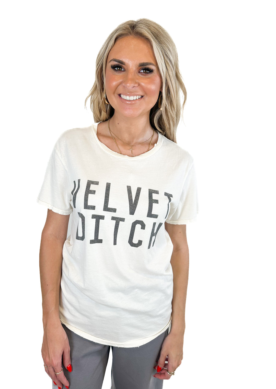 Vintage Velvet Ditch Distressed T-Shirt (S)