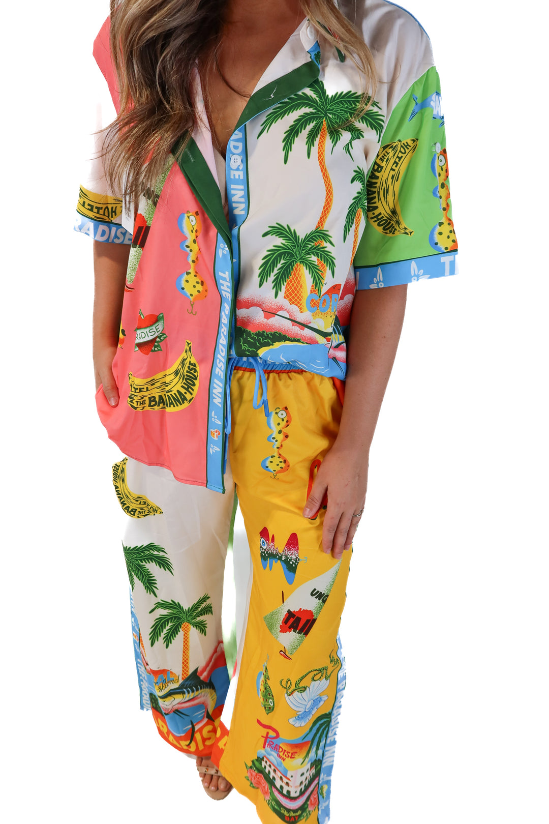 Perbai tropical pant/top set NWT (xl)