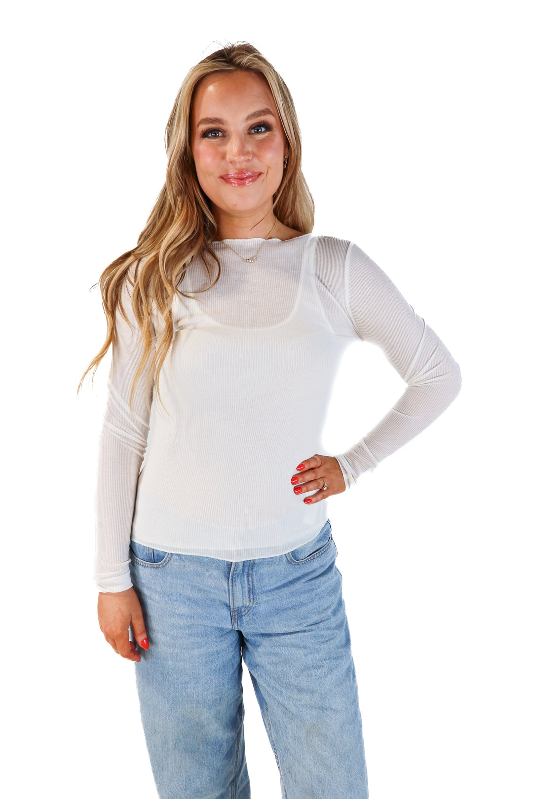 Abercrombie & fitch white sheer top (M; retail $40)