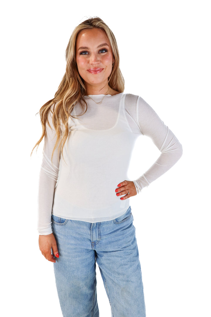 Abercrombie & fitch white sheer top (M; retail $40)