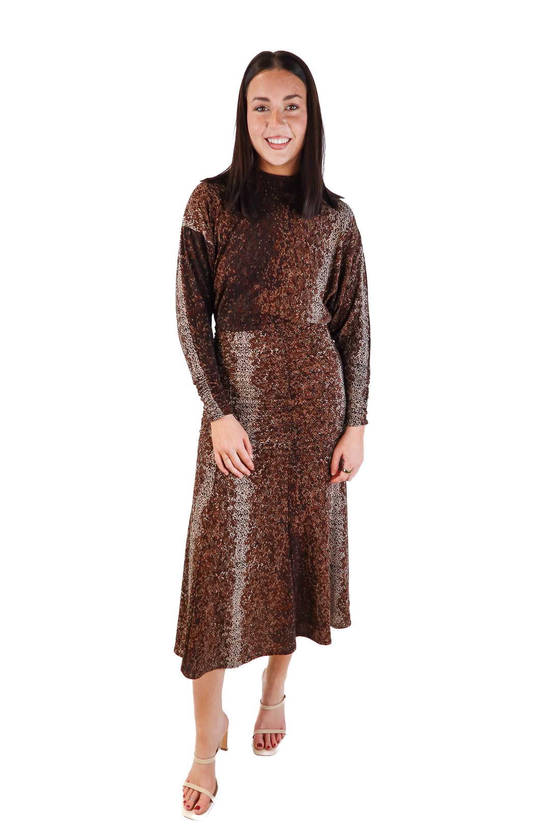 H&M brown patterned maxi dress NWT (s)