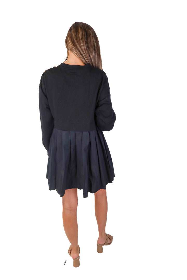 pretty garden black pleated dress NWT (xs; retail $55)