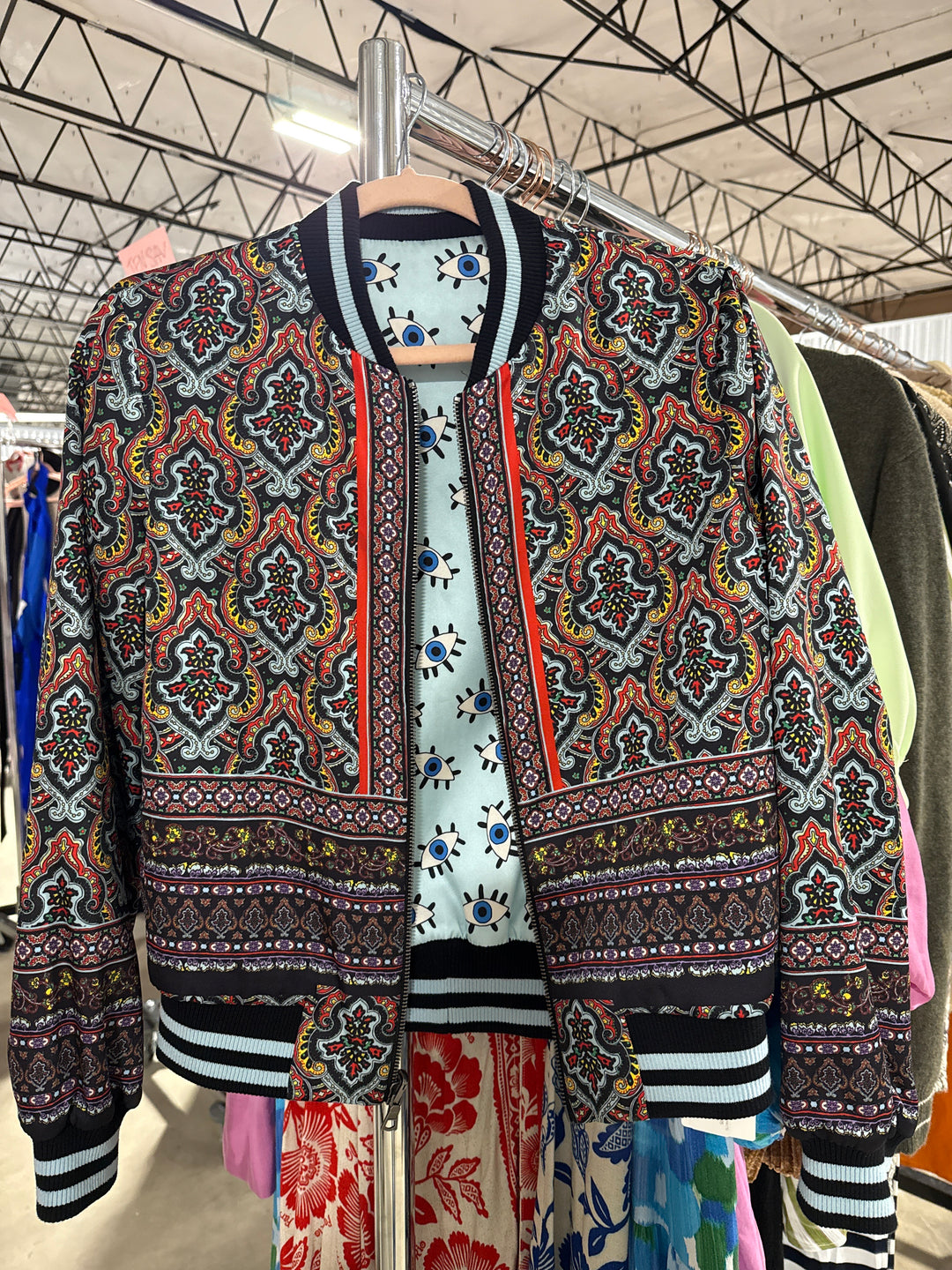 SOLD: Alice + Olivia Reversible Satiny Bomber Jacket (*S; retail $595)