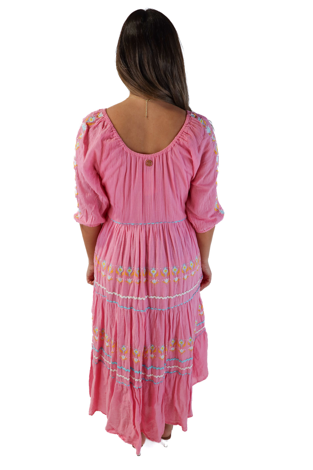 Simply southern pink maxi dress (m)