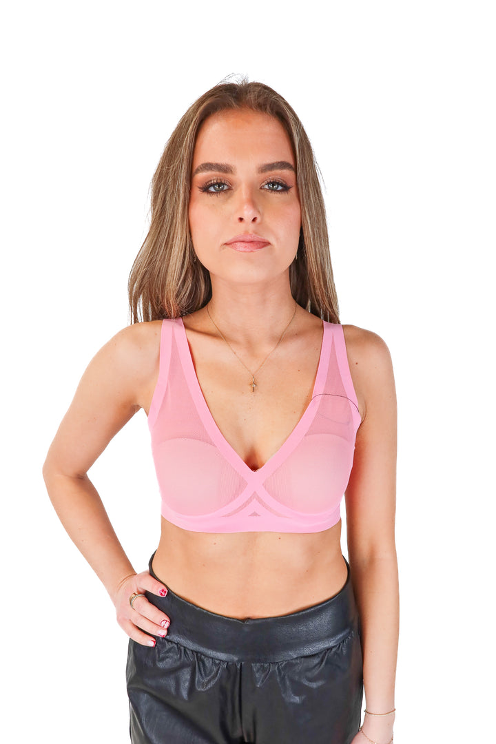 EBY Pink mesh bra NWT (s)