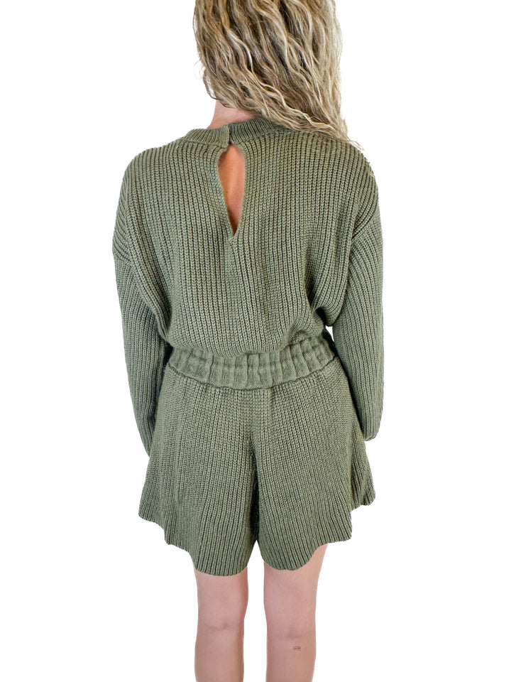Petal & Pup Green Knit Romper (L)