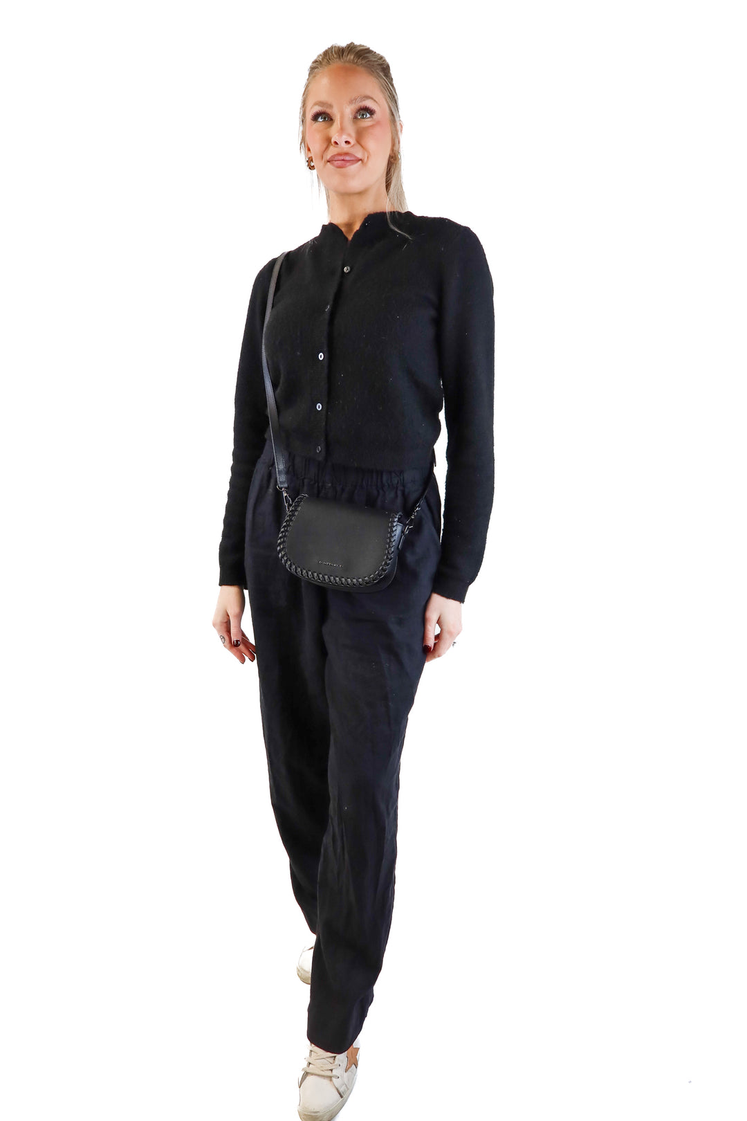 Oryany black leather braided bag (retail $179)
