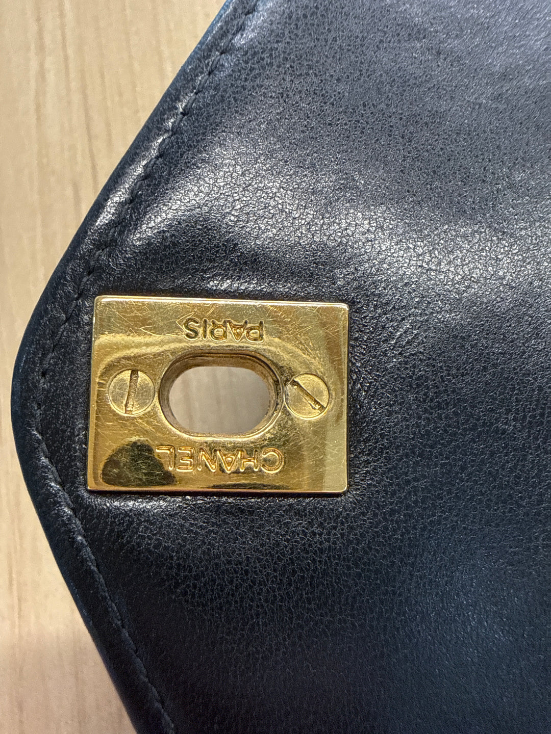 Chanel Black Lambskin Bias Quilted Shoulder Bag (vintage; typical resale $7,000)