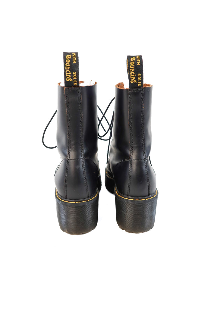 Dr.Marten black heeled boots (8; retail $180)