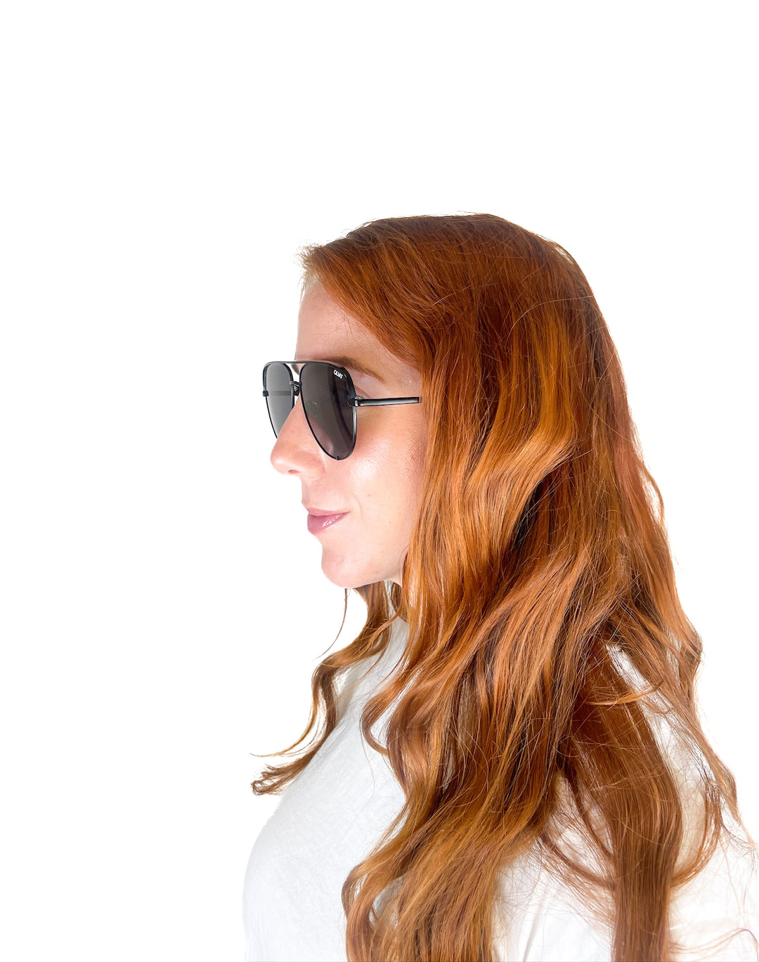 Quay Black Aviator Style Sunglasses
