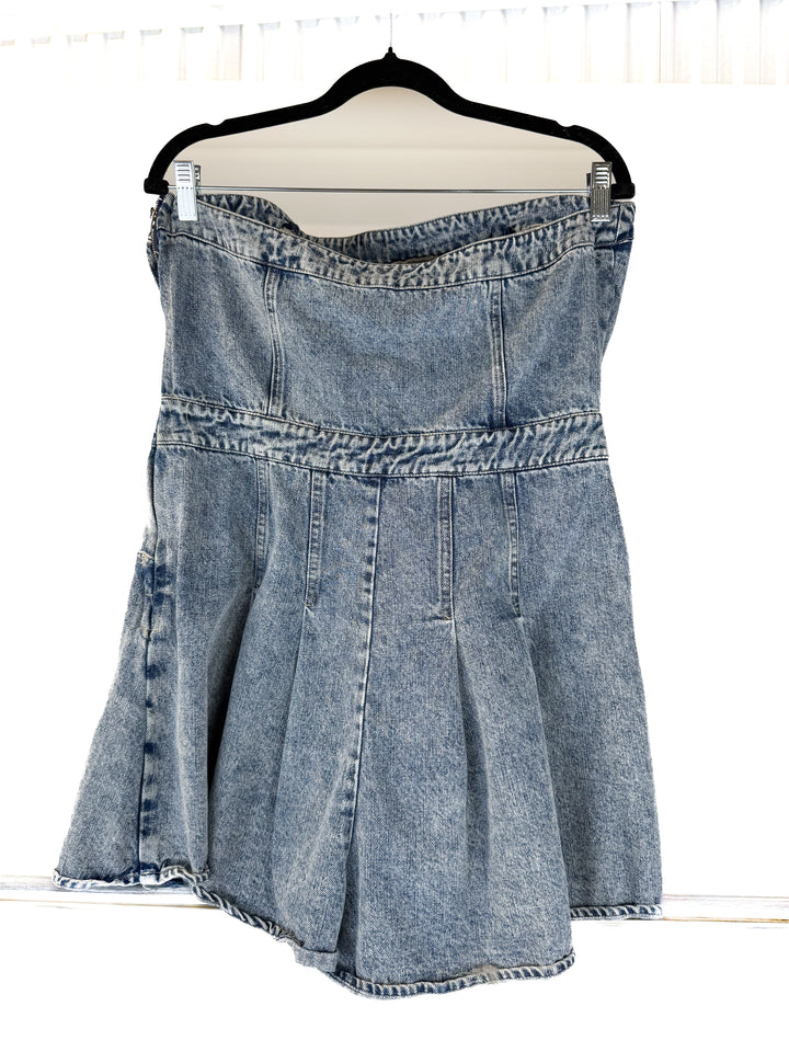 free market denim romper (L)*