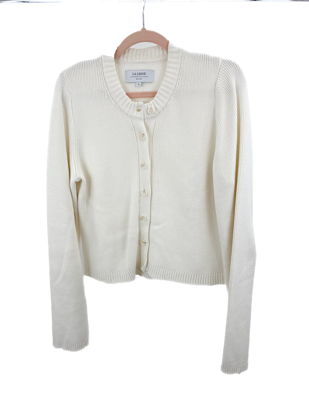 La Ligne Cotton Romeo Cardigan in Cream NWOT (M; retail $225)