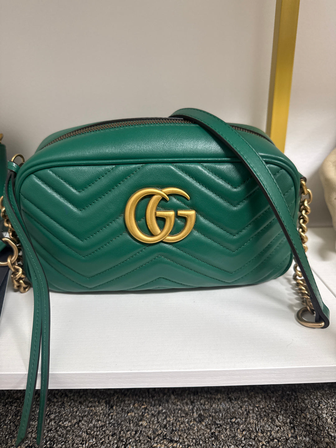 Gucci green marmont camera bag